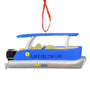 Personalized Blue Pontoon Boat Ornament 