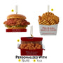 Personalized Fast Food Ornament , 3 Styles, Chicken Sandwich, Waffle Fries or Chicken Nuggets