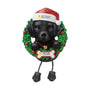 Personalized Black Lab ornament example with name on Santa hat and year on bone-shaped plaque