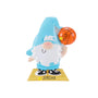 Personalized basketball player gnome ornament with a name on the court base and space for a year on the basketball.