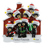 Personalized Black Bear Barn Family Of 9 Ornament