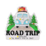 Personalized camper van road trip ornament with a name, travel phrase, and year written on the ornament.