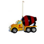Decorative cement mixer truck ornament on a white background