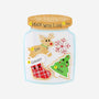 Personalized cookie jar family of 3 ornament with names on the cookies, plus phrase and year on the jar lid.