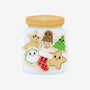 Cookie jar family of 6 ornament filled with reindeer, gingerbread bell, wreath, stocking, star, and Christmas tree cookies.