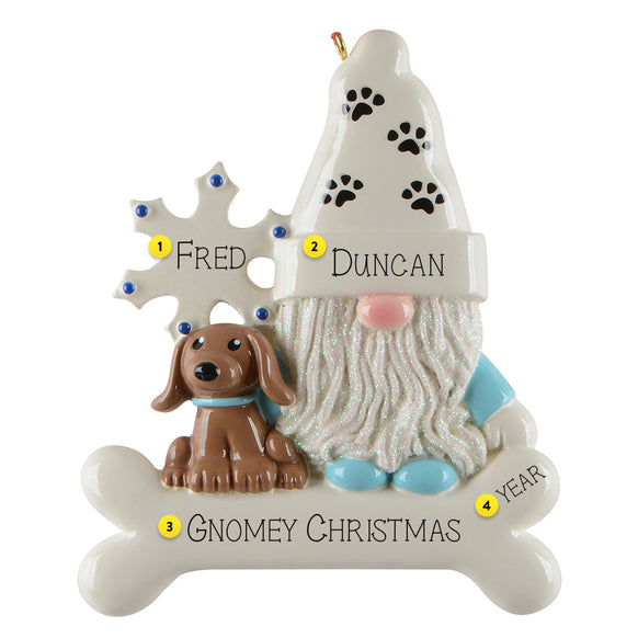 Personalized Doggie Gnome Ornament