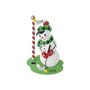 Personalized golfing snowman ornament with a name on the green base and year added to the white golf flag.