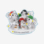Personalized grey squirrel family of 5 ornament with names on each squirrel, “Nuts for Christmas” on the base, and year.