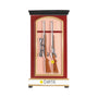 Personalized gun case ornament with a name on the base and the year written on the rifle stock.