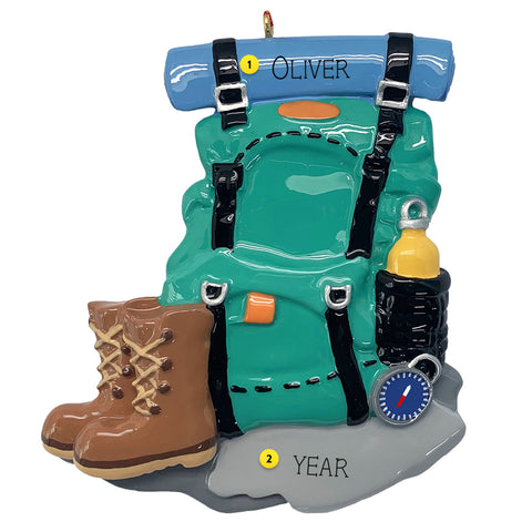 Personalized Hiking Gear Ornament
