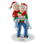 Holding tight couple on white background