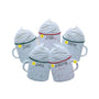 Hot cocoa mugs family of 5 ornament personalizing example with five names and year