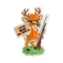 Personalized deer hunter ornament with a funny “I Like Big Bucks and I Cannot Lie” sign, hunting gear, and orange details.