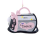 Personalization example: Dance bag ornament personalized with the name Beth and a year on the white panel above the heart.