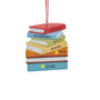 Personalized stack of books ornament with the phrase “It’s Not Hoarding If It’s Books” and space for a name and year.