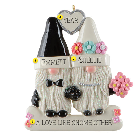 Decorative ornament of two with a heart and flowers on a white background.