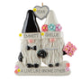 Decorative ornament of two with a heart and flowers on a white background.