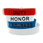 Decorative military ornament with 'Duty', 'Honor', 'Courage' text on a white background