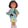Persoanlized Nurse ornament with stethoscope on a white background
