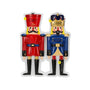 Personalized nutcracker couple ornament with names on the hats and space for a year along the side.