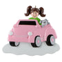 Personalized Girl Ride-On with Puppy Ornament
