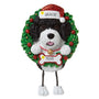 Portuguese Water Dog ornament personalizing example with name on Santa hat and year on bone-shaped plaque