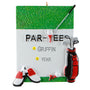 Golf-themed ornament with 'PAR-TEE' and golf club design on a green and white background