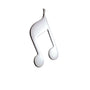 Silver double eighth note ornament with ribbon hanger
