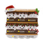 Personalized s’mores family of 6 ornament with six smiling marshmallows on stacked chocolate bars, custom names, a festive phrase, and year.