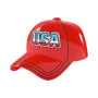 Personalized USA red baseball cap ornament with bold USA lettering on the front.