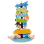 Decorative ornament with 3 children on a ladder holding signs, on a white background