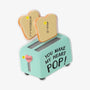 Personalized you make my heart pop toaster ornament with names on toast slices and year placement on the heart lever.