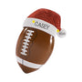 Personalized football ornament with a name on the Santa hat and year on the hat pom-pom.