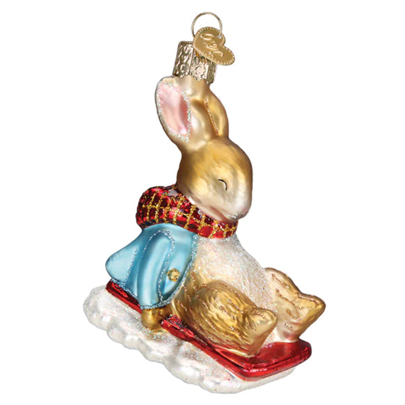 Peter Rabbit on Sled Ornament - Old World Christmas