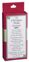 Red Christmas Pickle ornament gift box printed with the story of the Christmas pickle tradition on the front.