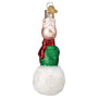 Piglet On Snowball Ornament - Old World Christmas 12705