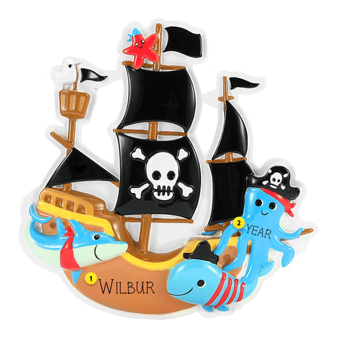 Personalized Pirate Ship Ornament