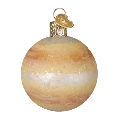 Decorative Venus ornament  a planet with a gold and white color scheme on a white background