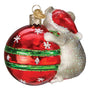Playful Christmas Mouse Ornament - Old World Christmas 12698
