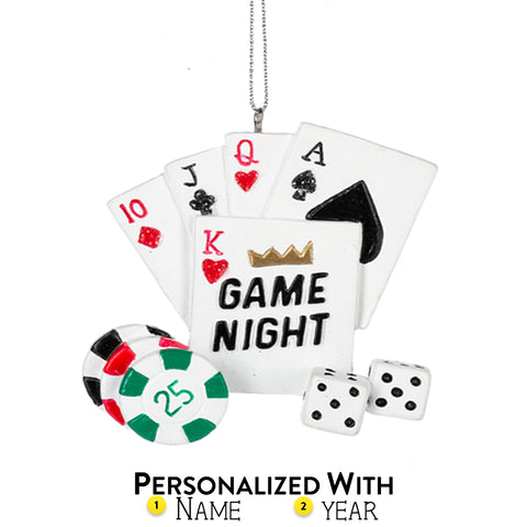 Personalized Poker Game Night Ornament