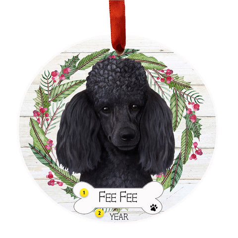 Personalized Poodle Ornament - Black