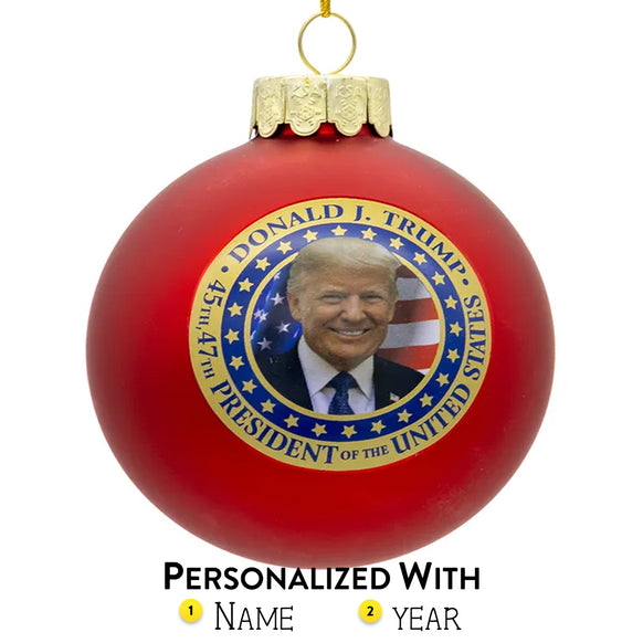 Personalized President Trump Glass Bulb Ornament