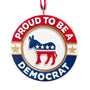 Christmas Ornament for a Democrat with a Patriotic Donkey and quote Proud to be a Democrat