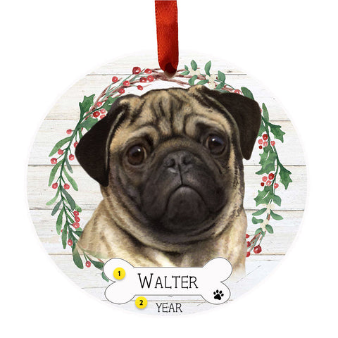 Personalized Pug Ornament 