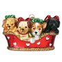 Puppies In A Basket Ornament - Old World Christmas 12700