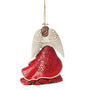 Red Angel Holding 2 Cardinals Ornament - Jim Shore