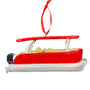 Red Pontoon Boat Ornament 