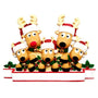 Reindeer Family of 5 with Banner Ornament
