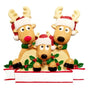 Personalized Reindeer Family of 3 with Banner Ornament