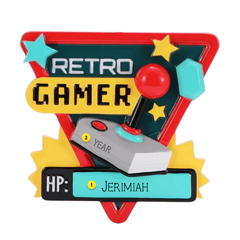 Personalized Retro Gamer Ornament